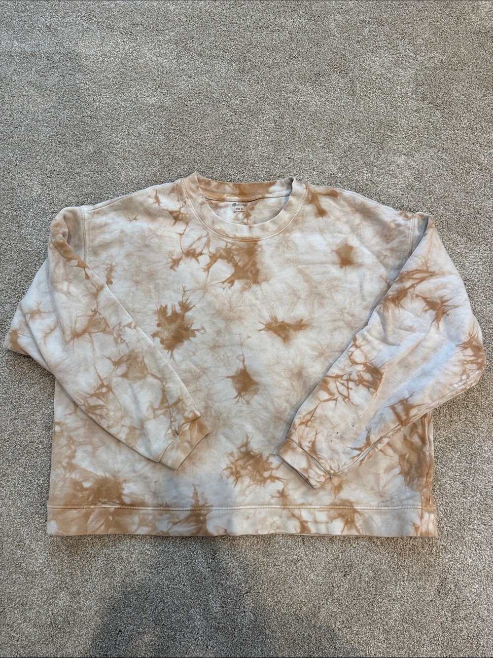 Madewell Cotton Swing Sweatshirt in Beige and Cream